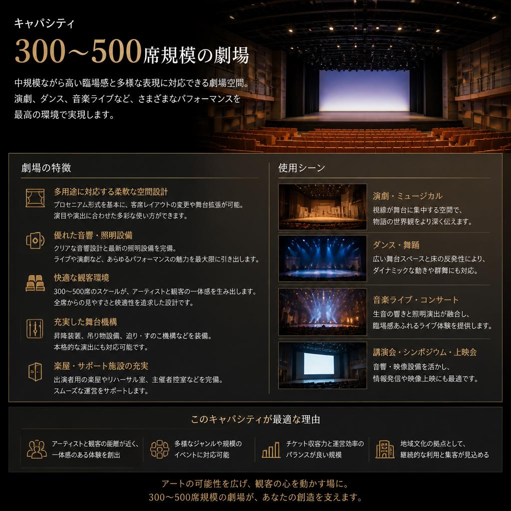 キャパシティ100人〜120人の劇場とは？